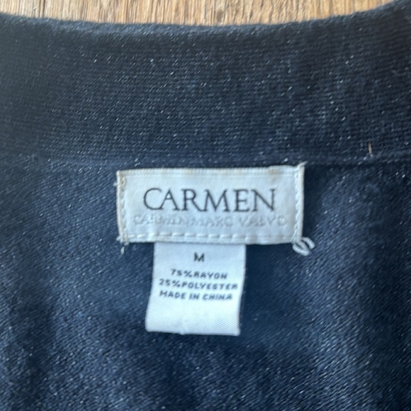 Carmen Marc Valvo BLACK CARDIGAN - Picture 5 of 7